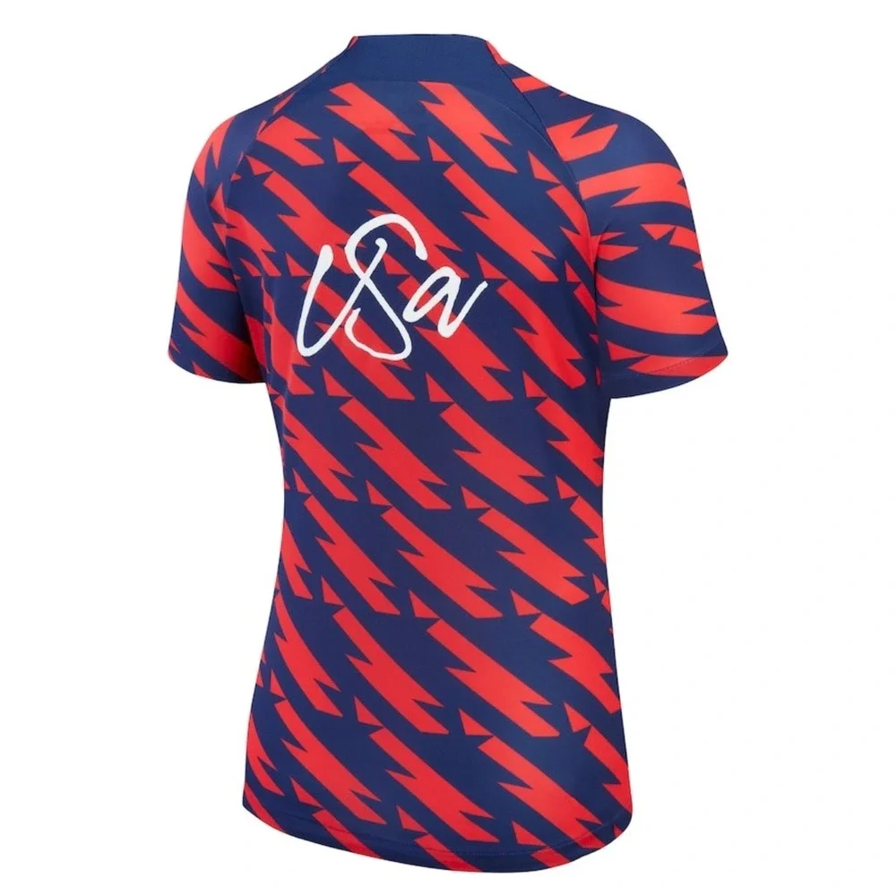 Nike USWNT Jersey Mens M Red Blue Dri Fit 2023 USA Soccer Academy Pro Pre-Match - Picture 3 of 14